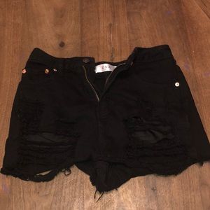 DNA Black Jean Shorts